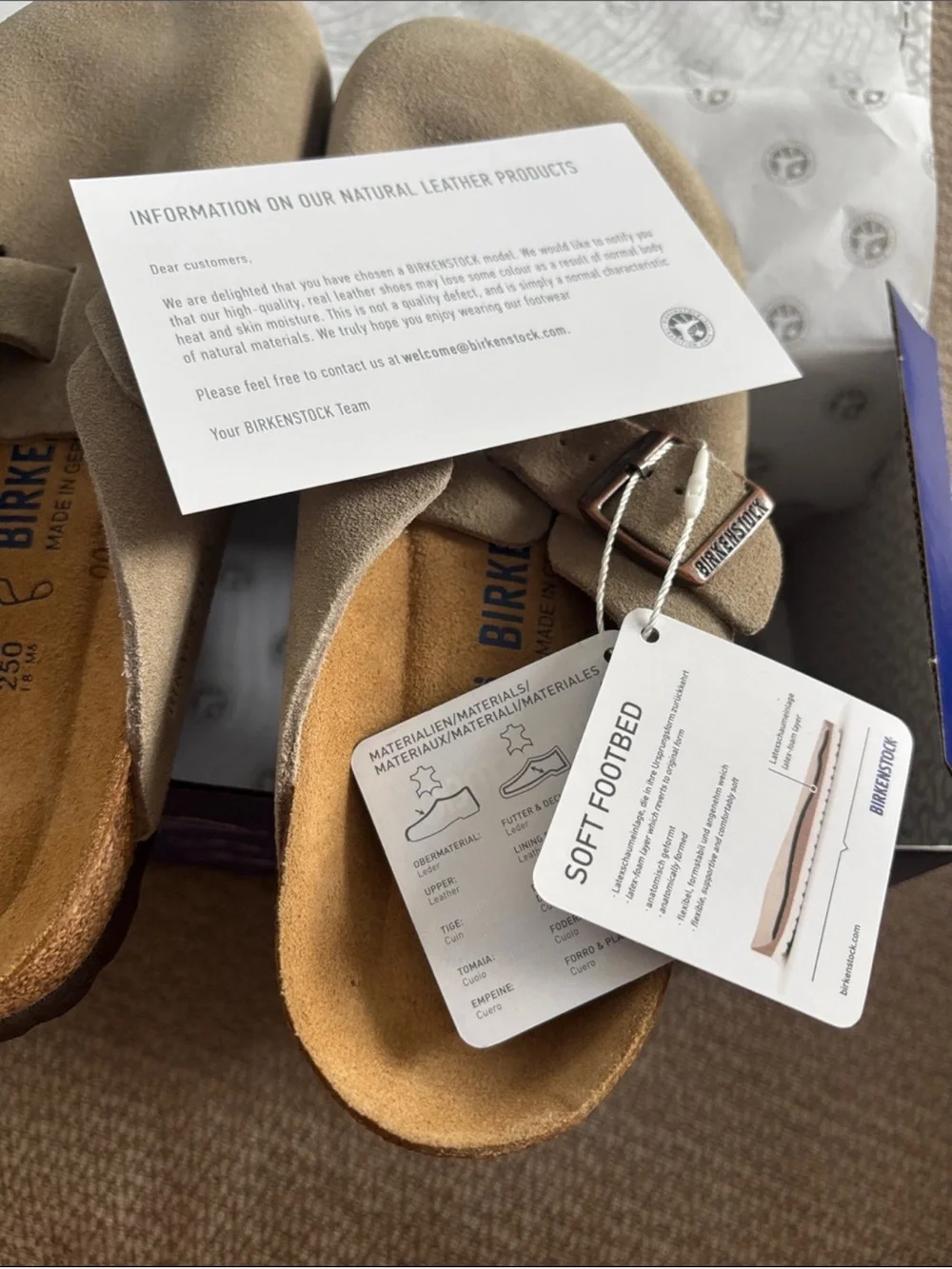 Birkenstock Boston Soft Footbed Suede Leather Clogs Taupe Shoes Size EU42